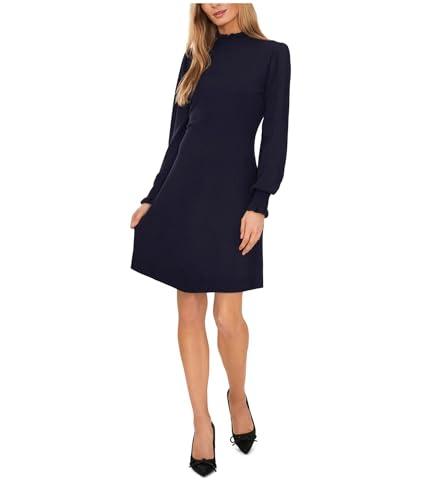 cece womens ruffled midi sweaterdress navy l