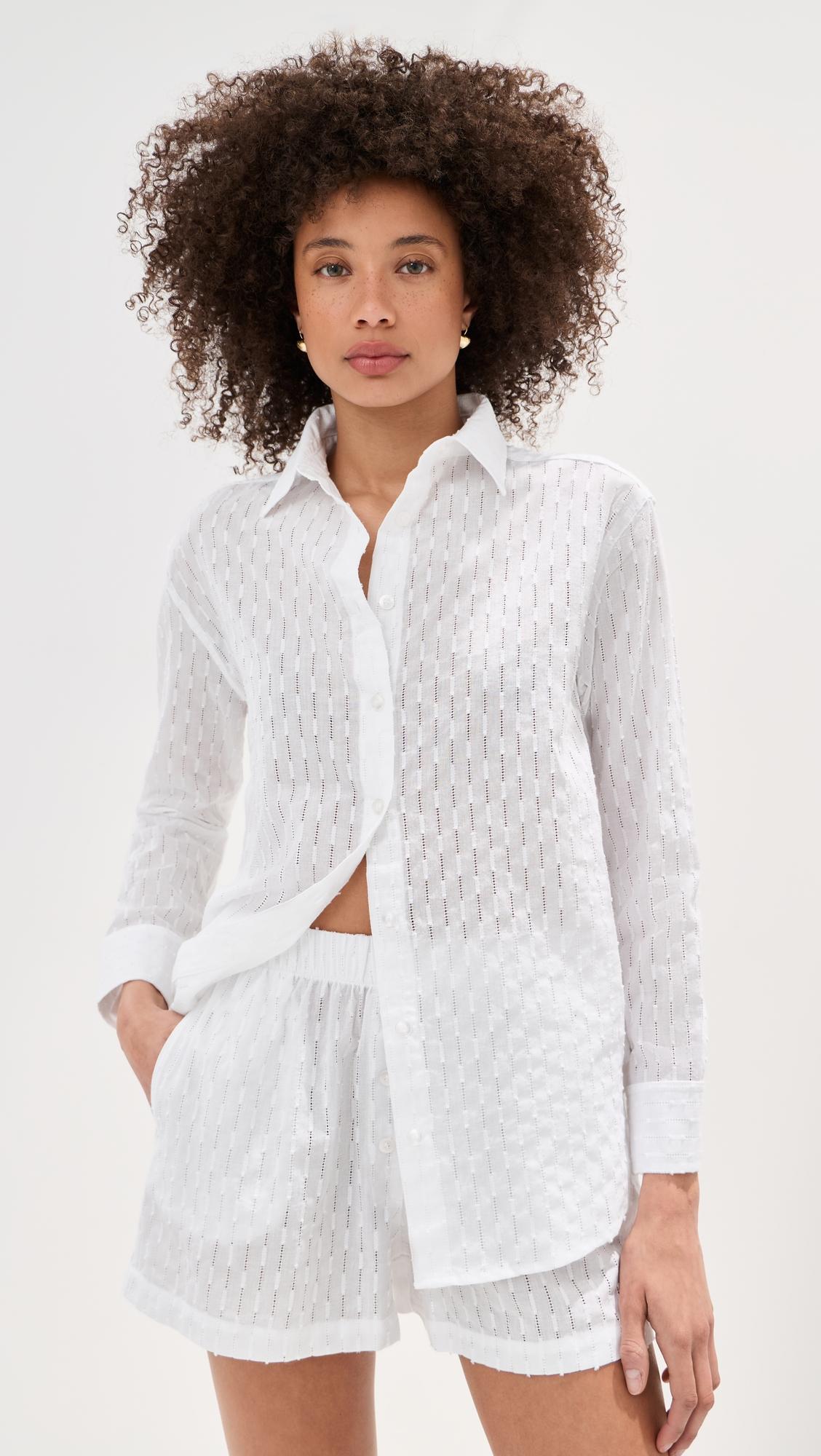 cecelia eyelet button down