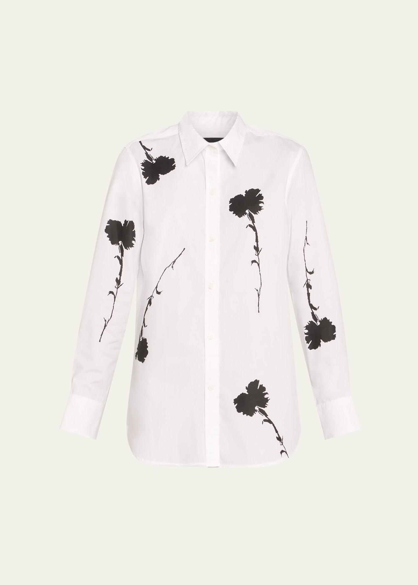 cecil beaton carnation silhouette-print classic shirt