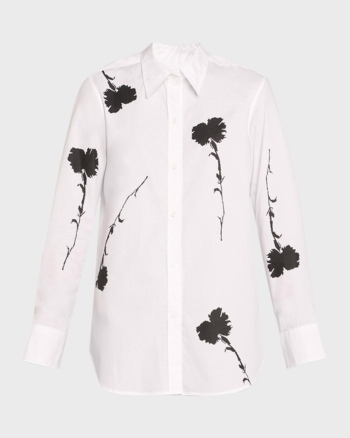 cecil beaton carnation silhouette-print classic shirt