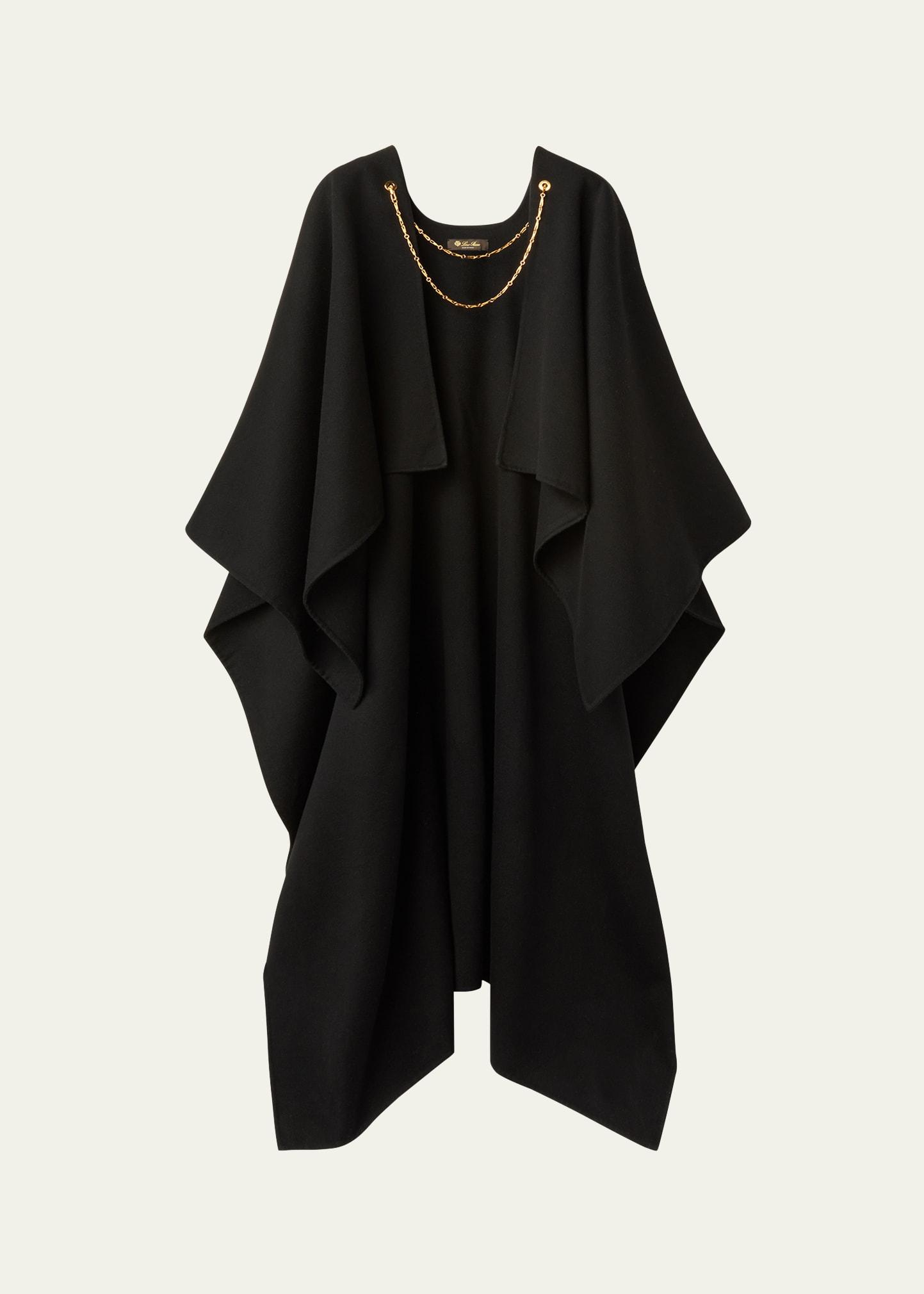 cecilia cashmere long cape with chain