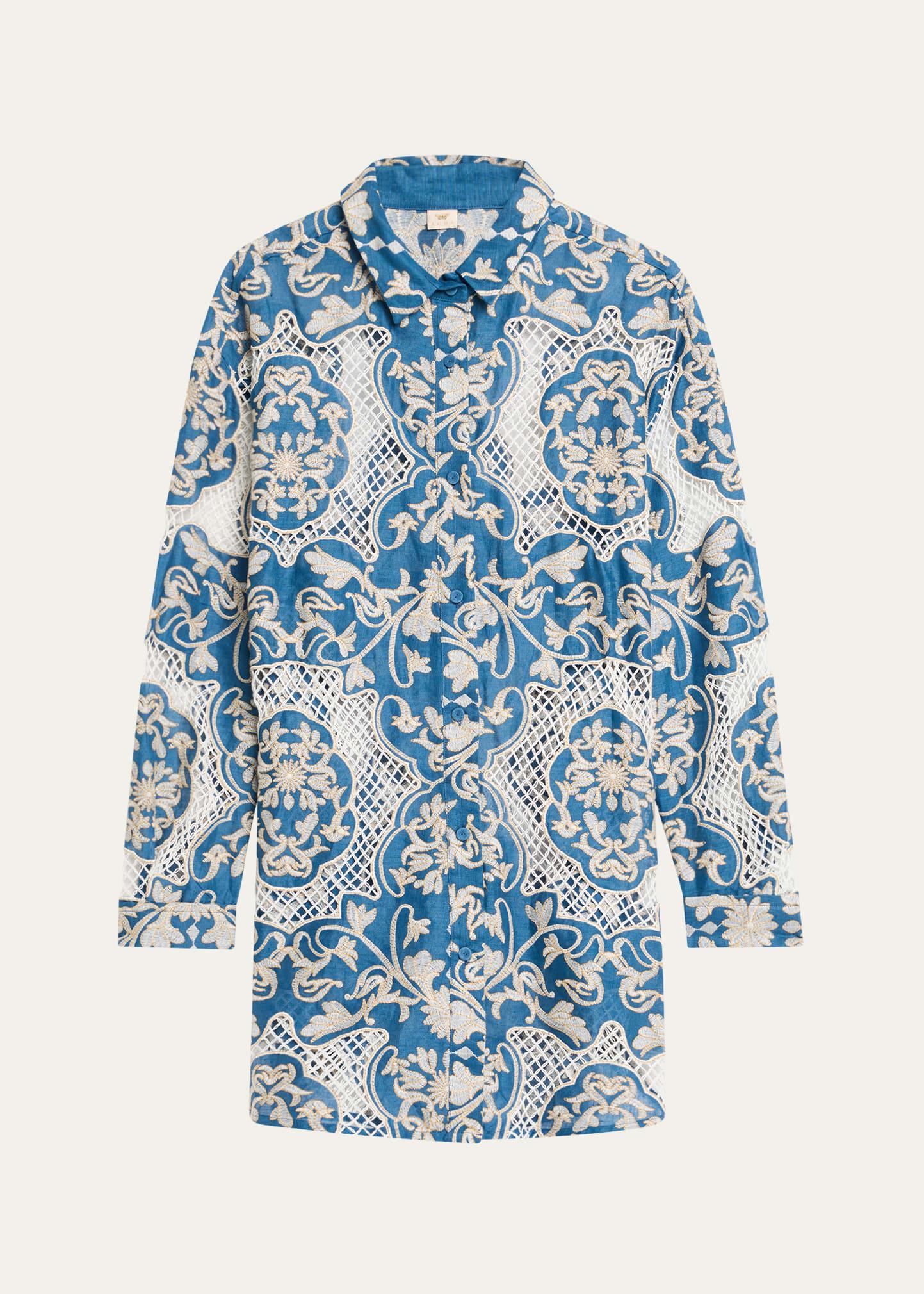 cecilia ribbons button-front shirt