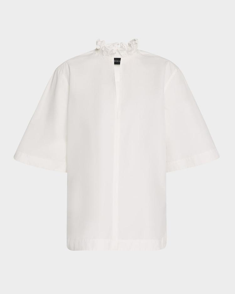 cecilia ruffle-collar short-sleeve shirt