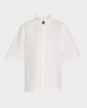 cecilia ruffle-collar short-sleeve shirt