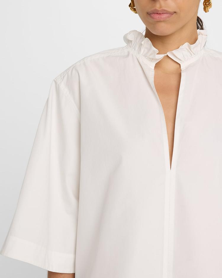 cecilia ruffle-collar short-sleeve shirt