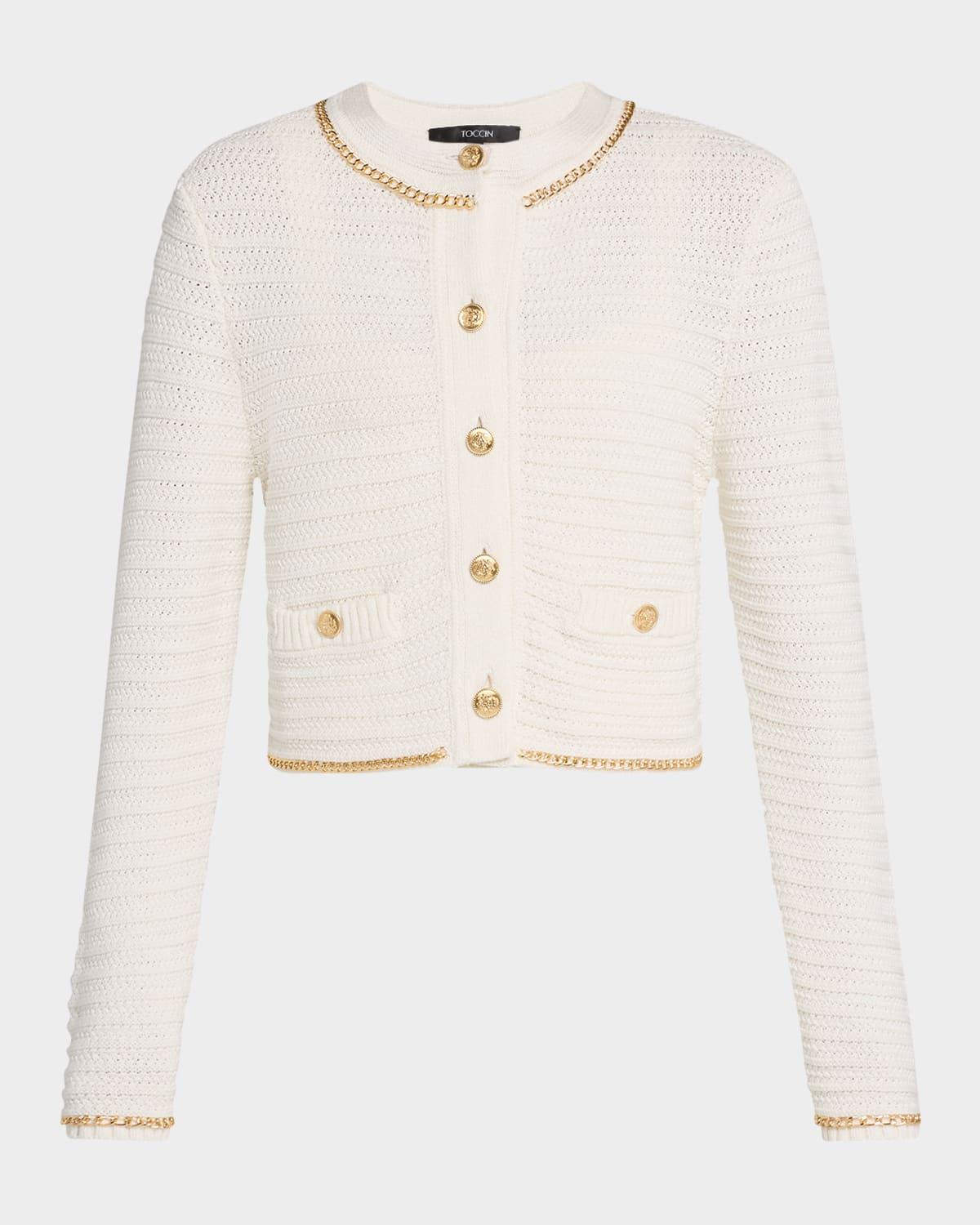 cecilia textured cotton knit jacket