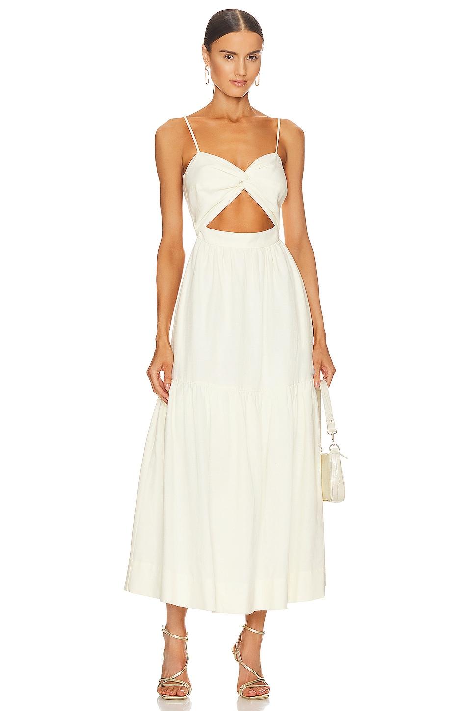 cecilia twist bodice midi dress