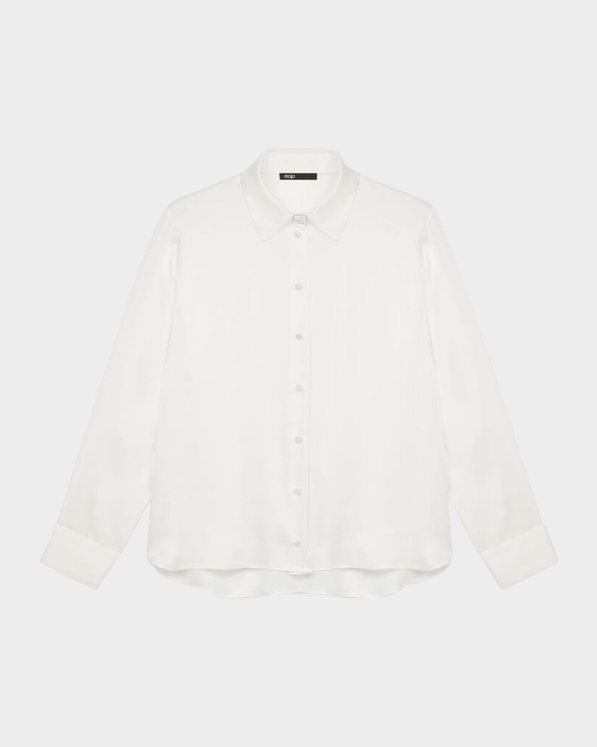 cecily button-front silk shirt