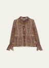 cecily paisley print ruffled silk blouse