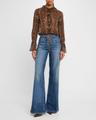 cecily paisley print ruffled silk blouse