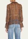 cecily paisley print ruffled silk blouse