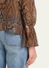 cecily paisley print ruffled silk blouse