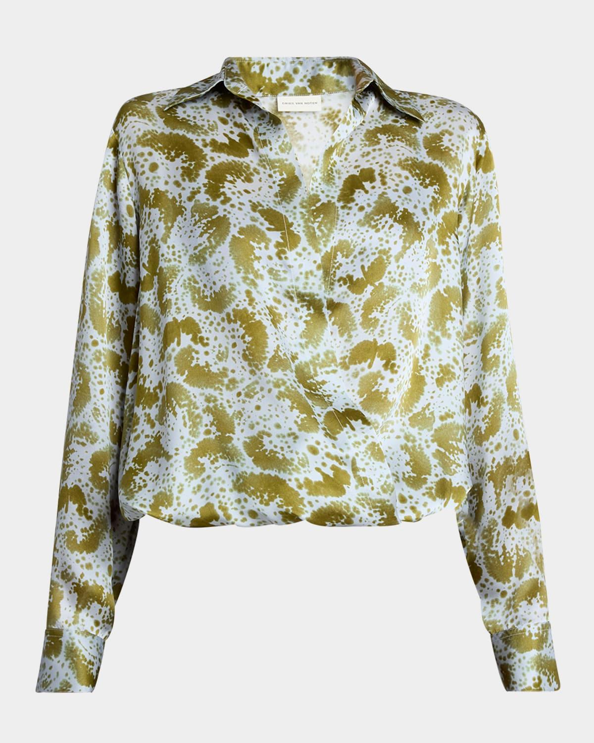 cedal abstract-print silk shirt
