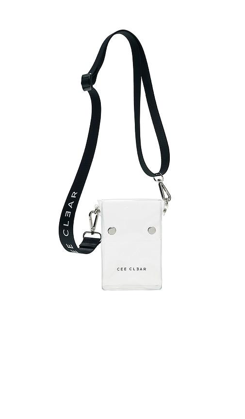 cee clear crossbody bag in white.
