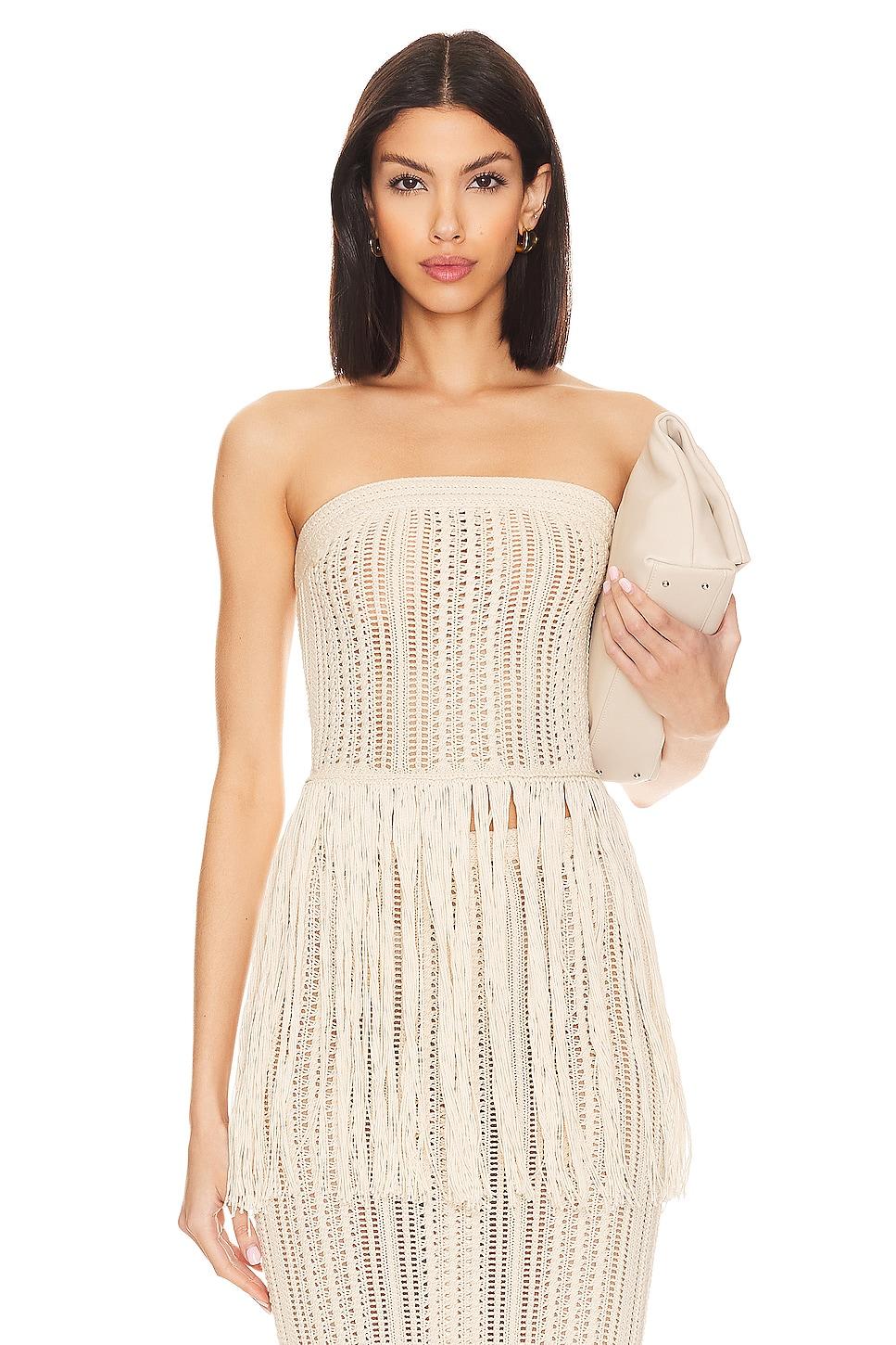 celestie fringe tube top