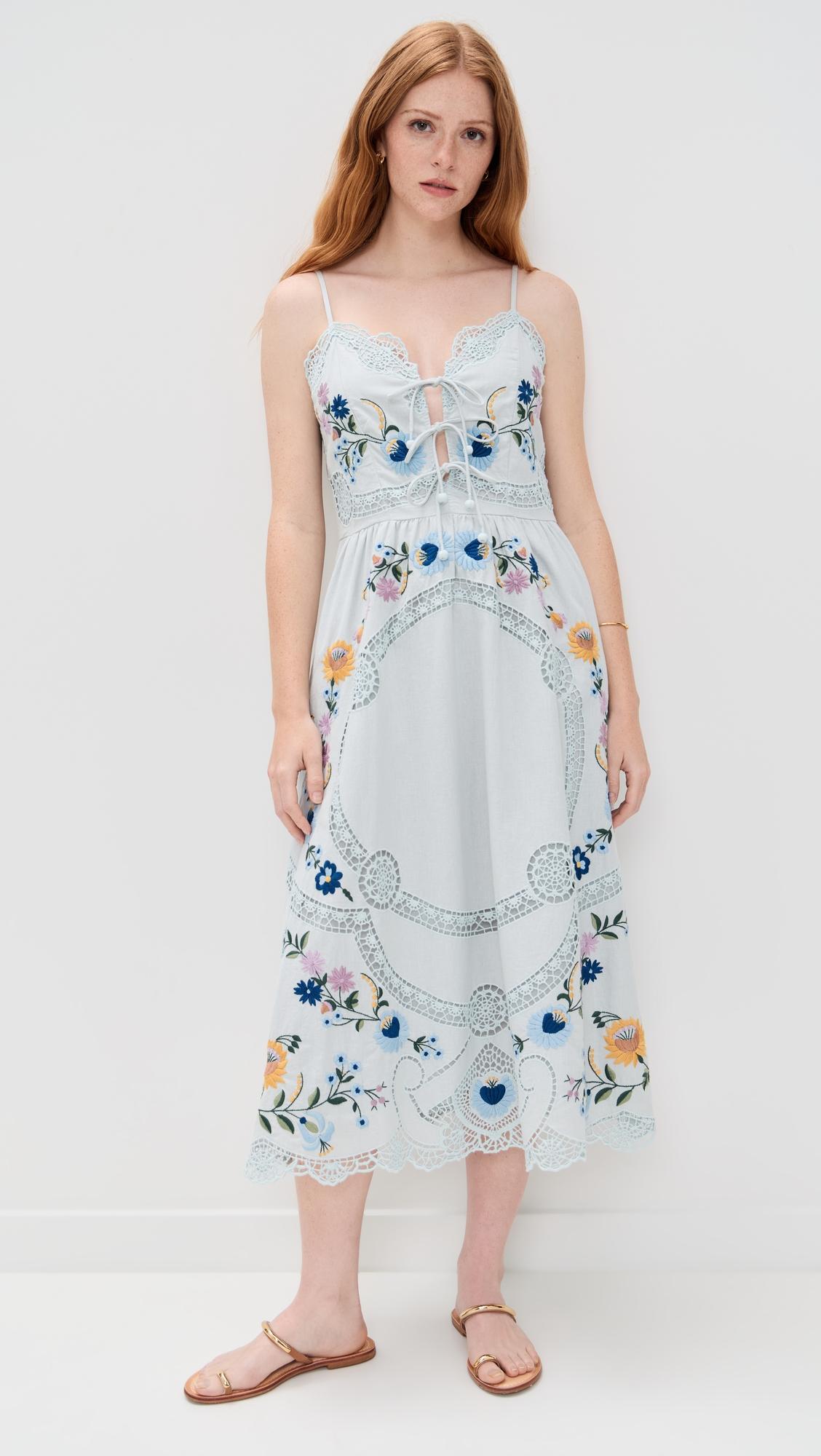celia embroidery slip dress