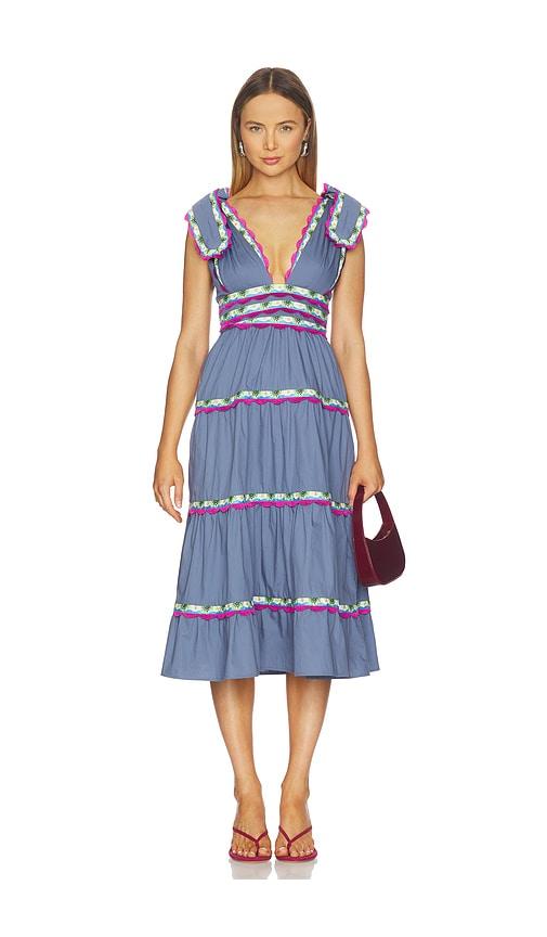 celiab chelili dress blue in blue.