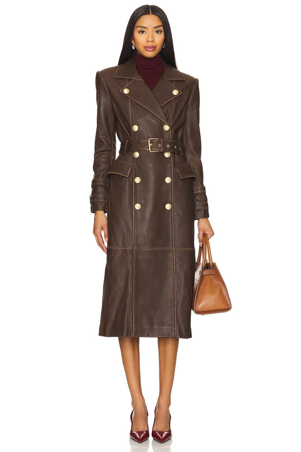 celina leather trench coat