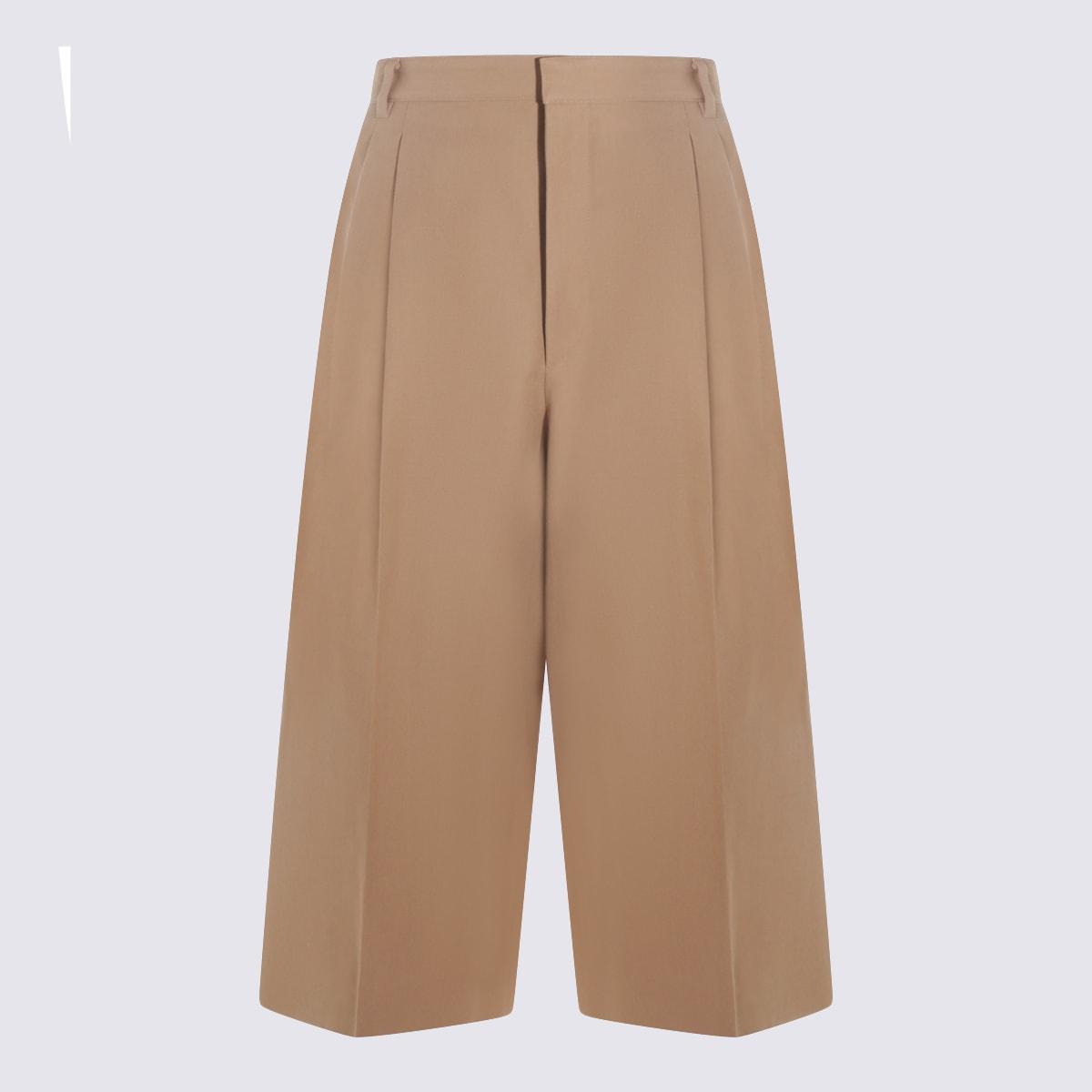 celine beige wool and cotton blend pants