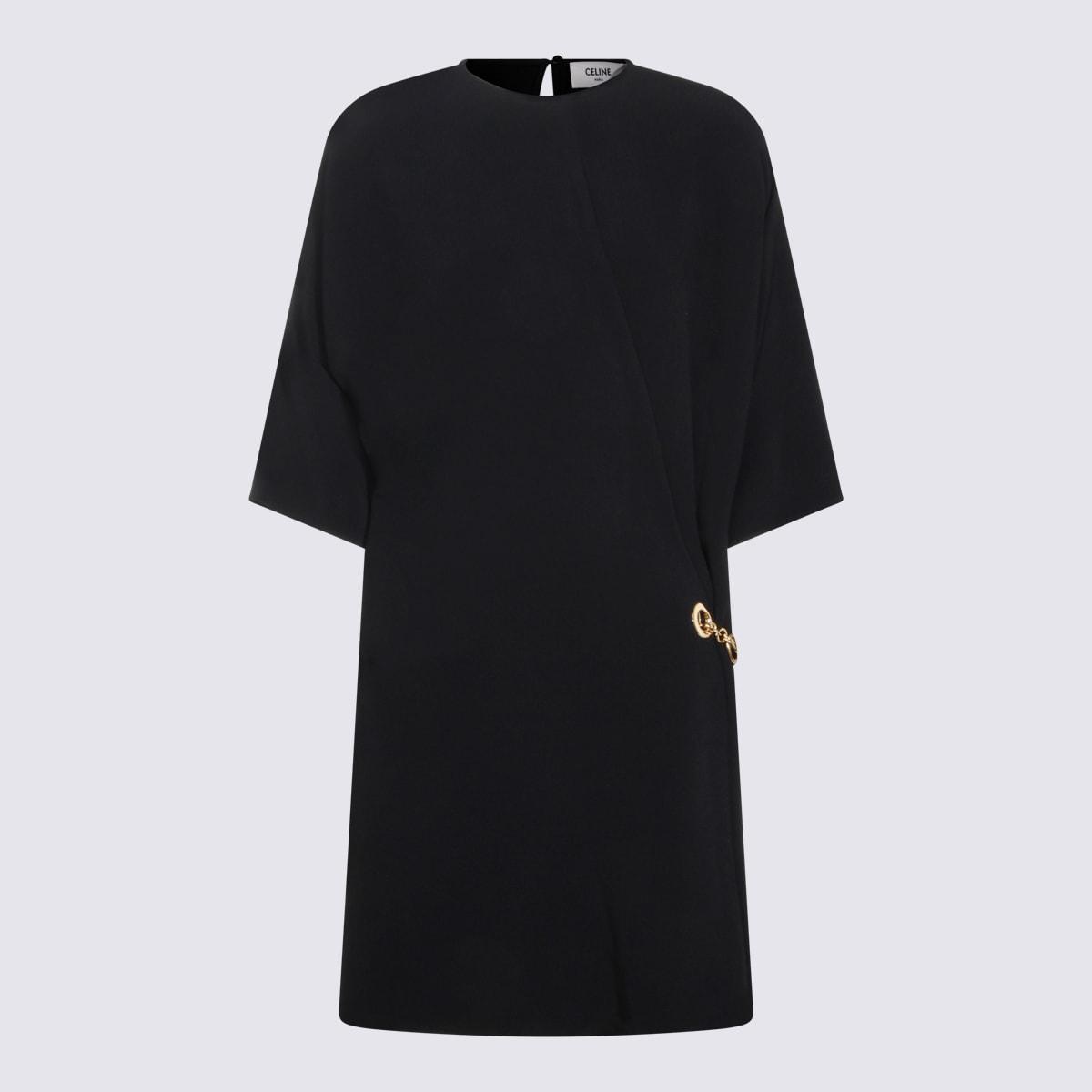 celine black viscose a mini dress