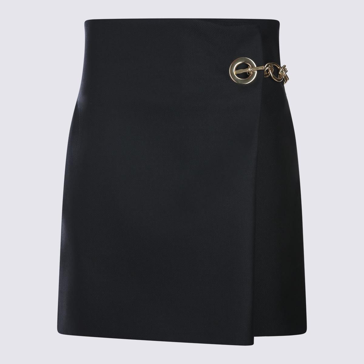 celine black wool blend mini skirt