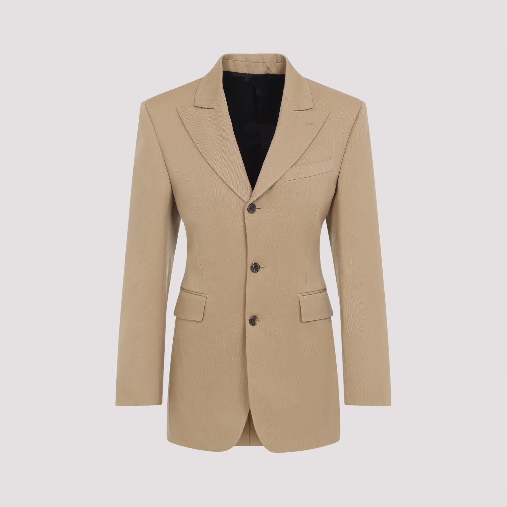 celine colonne jacket brown wool - women