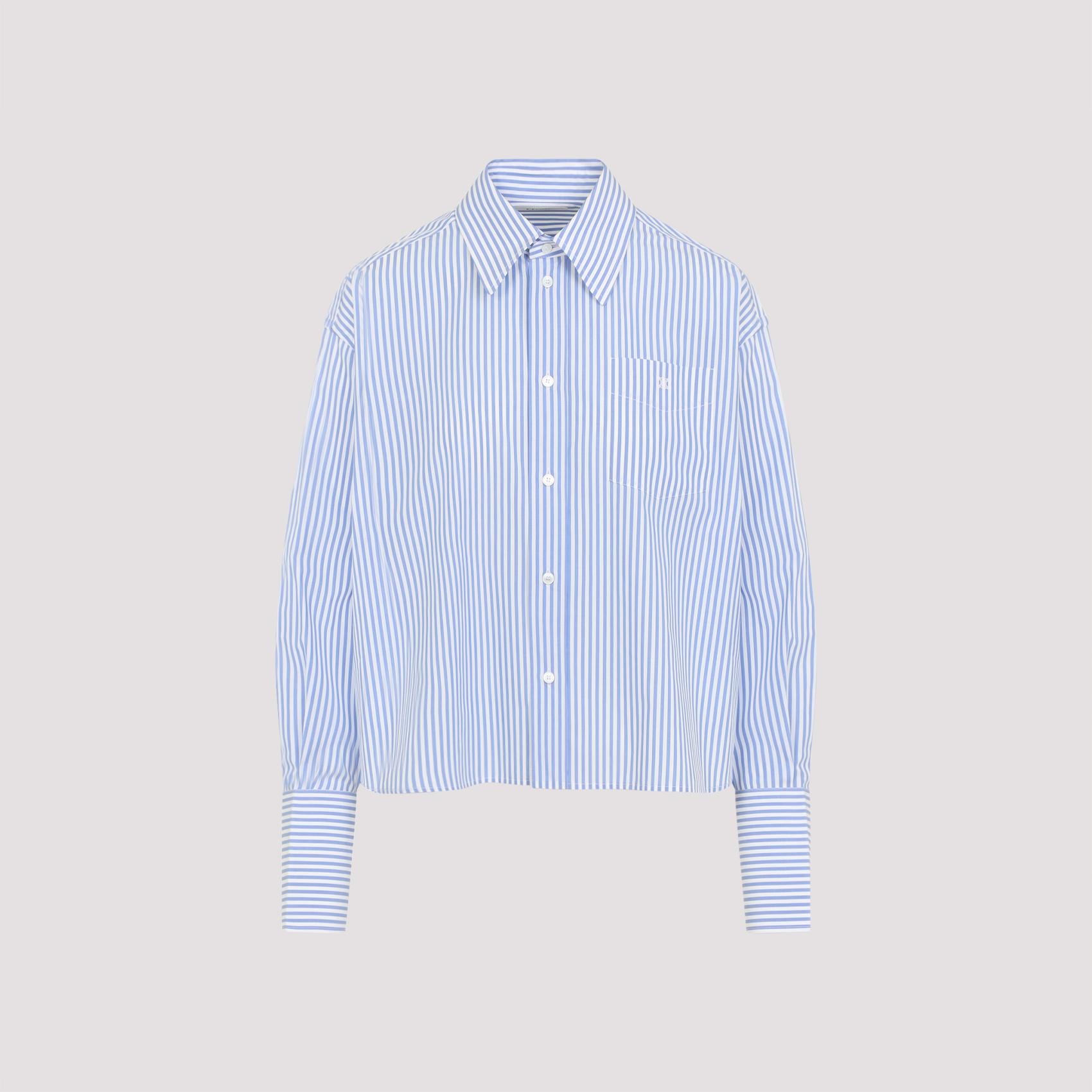 celine cropped shirt blue cotton - women