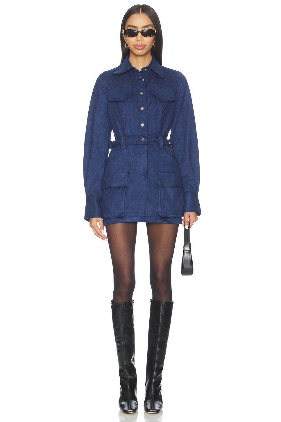 celine faux suede shirt dress