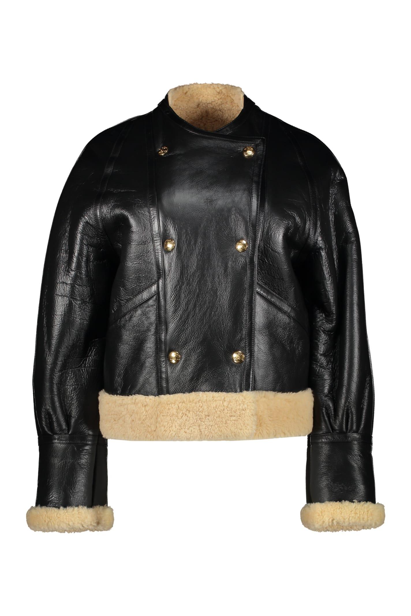 celine leather jacket
