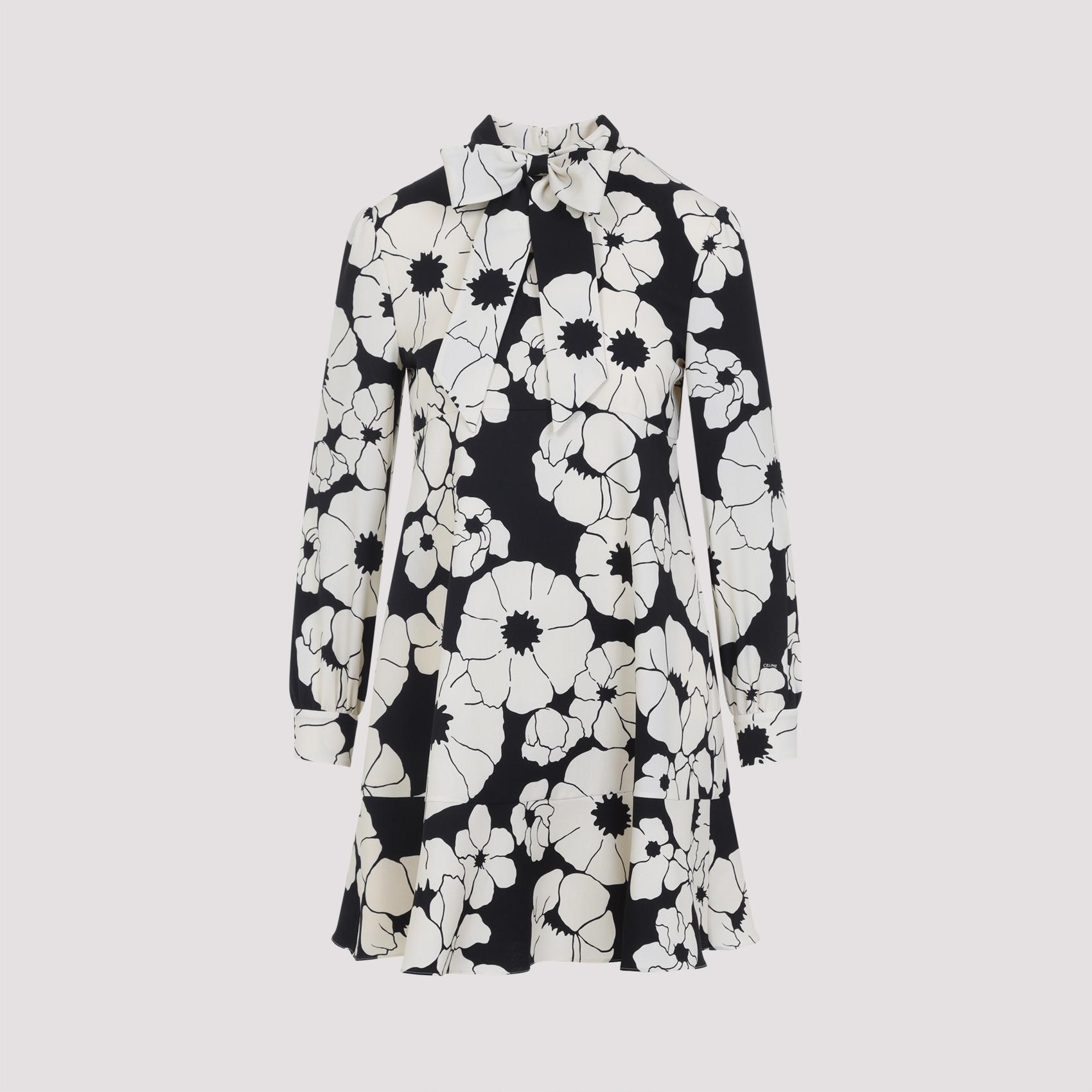 celine mini dress black virgin wool mohair - women