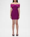 celine off-the-shoulder bandage mini dress