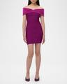 celine off-the-shoulder bandage mini dress