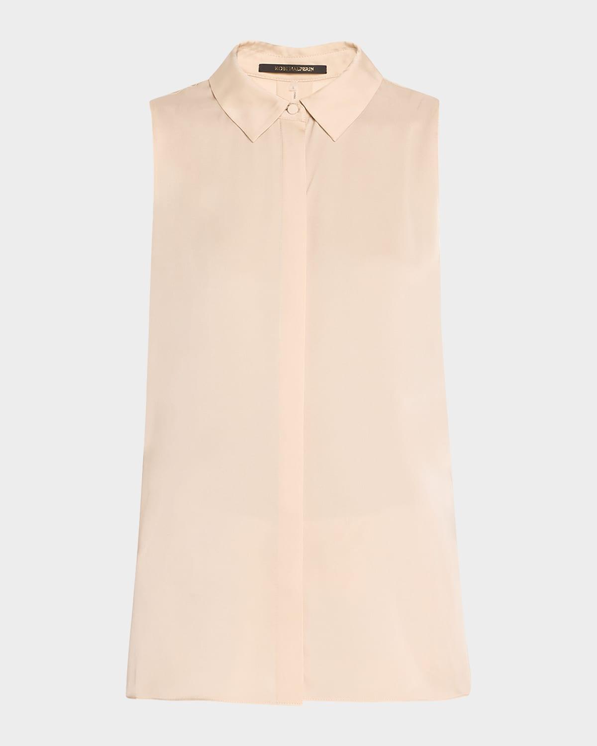 celine sleeveless georgette blouse