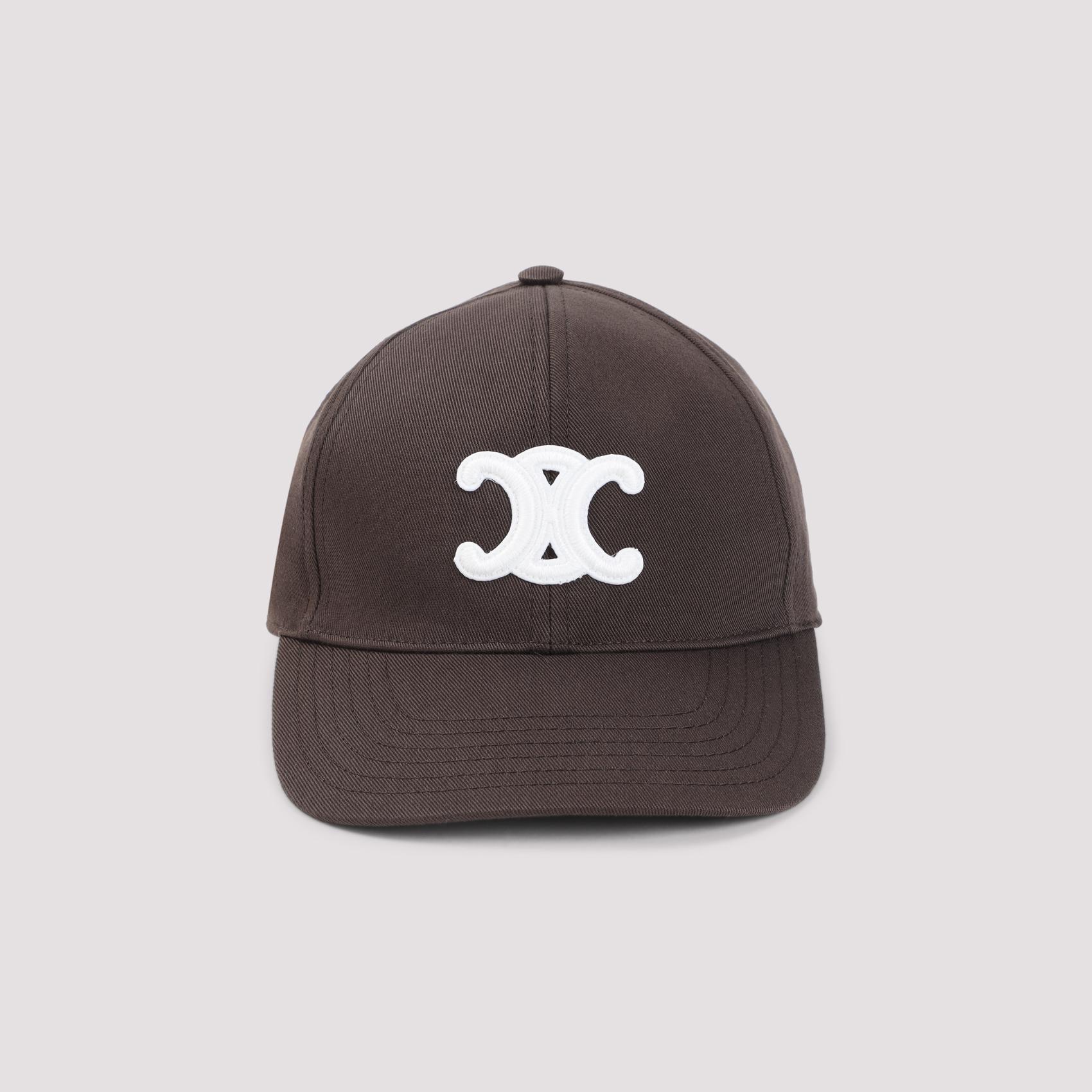 celine triomphe baseball hat brown cotton polyester - women