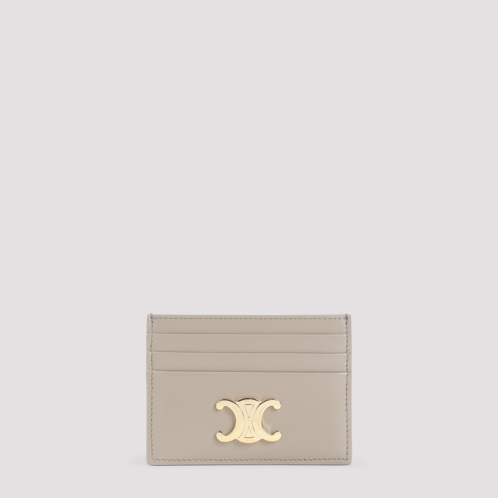 celine triomphe card holder nude & neutrals calfskin smallleathergoods - women