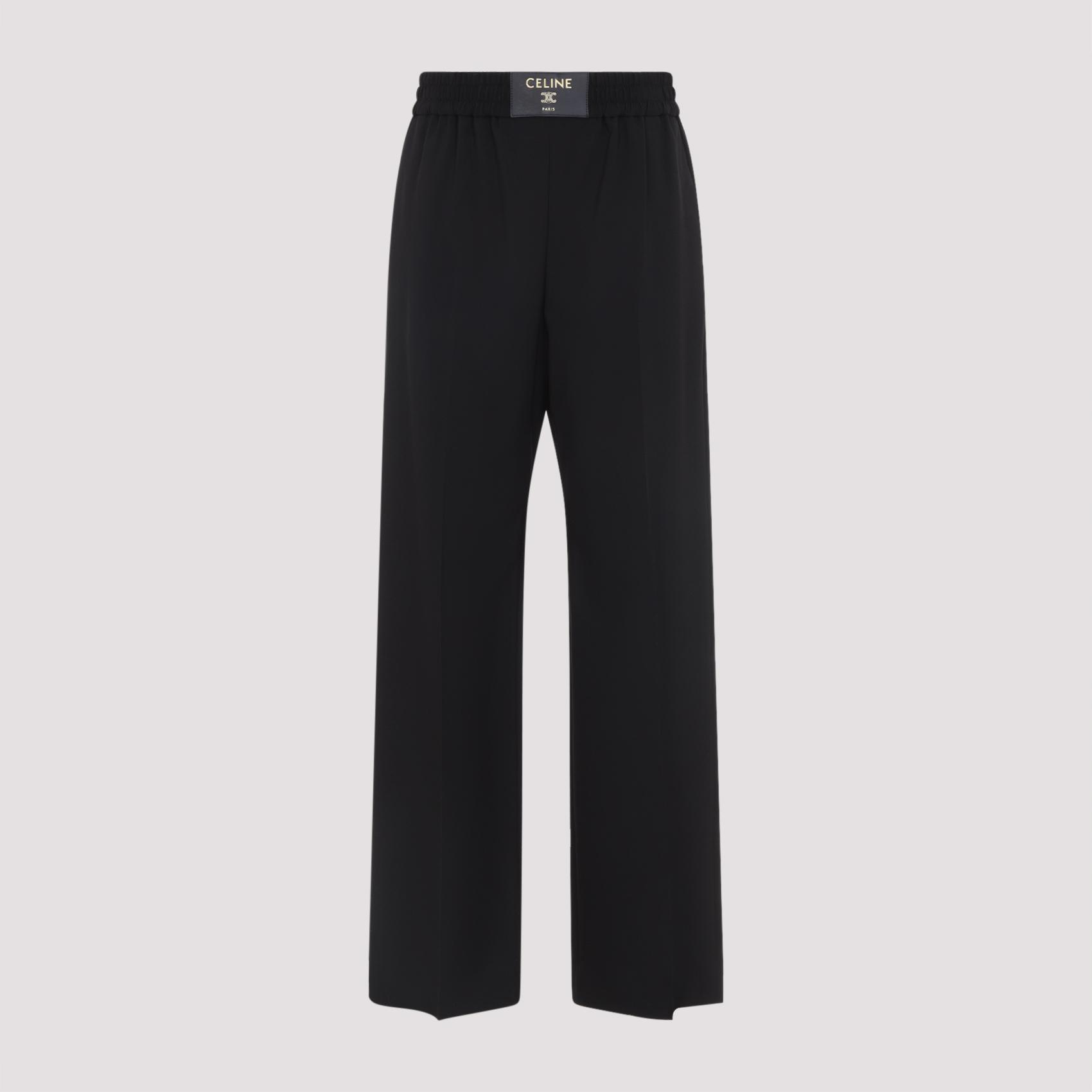 celine wool pants black virgin - women