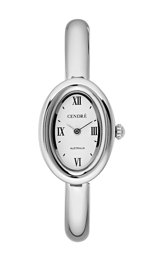 cendre kate watch in metallic silver.