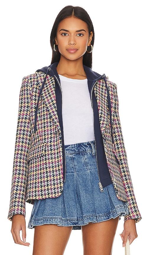 central park west lucia multi houndstooth jacket in multi.