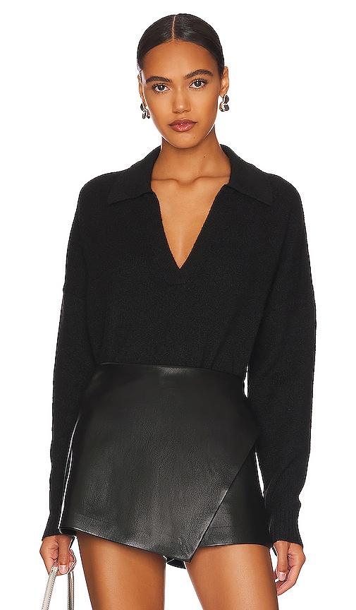 central park west marti polo sweater in black.