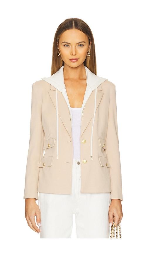 central park west nautical dickey blazer in beige.