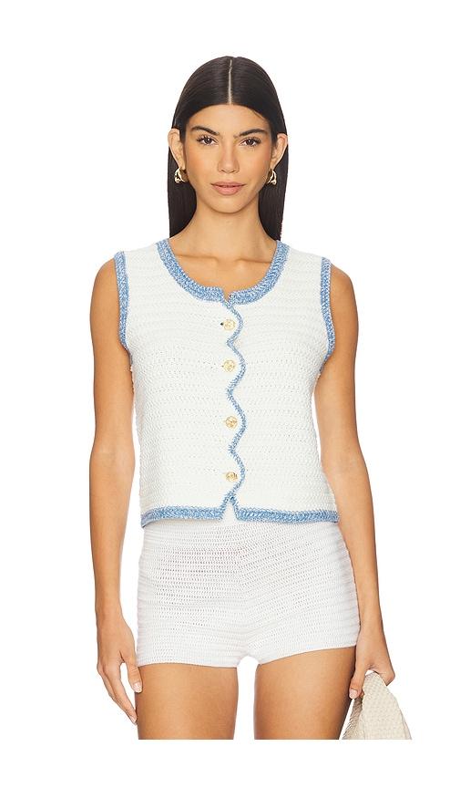 central park west rose scallop edge tank in ivory.