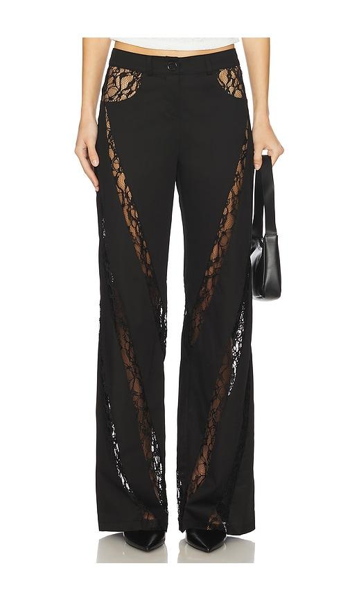 ceren ocak lace detailed pant in black.