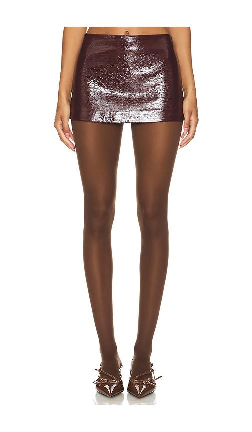 ceren ocak mini skirt in burgundy.