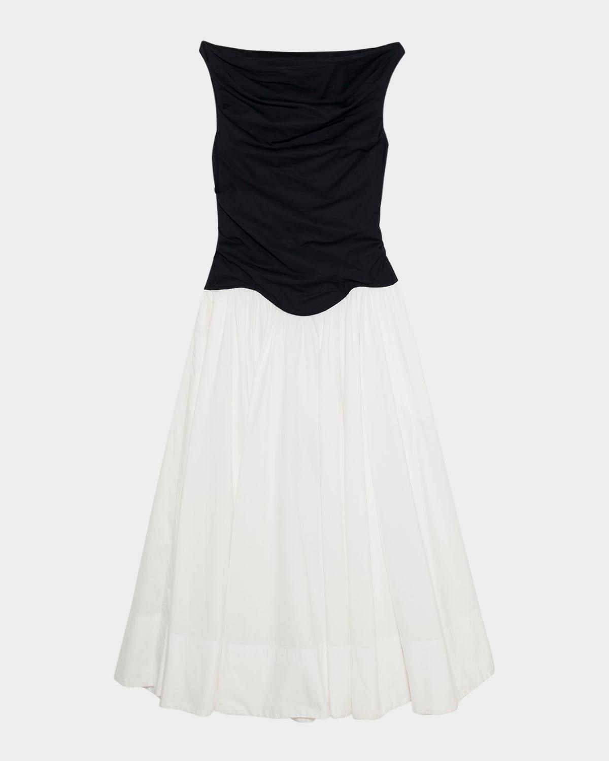 cersei drop-waist off-the-shoulder midi dress