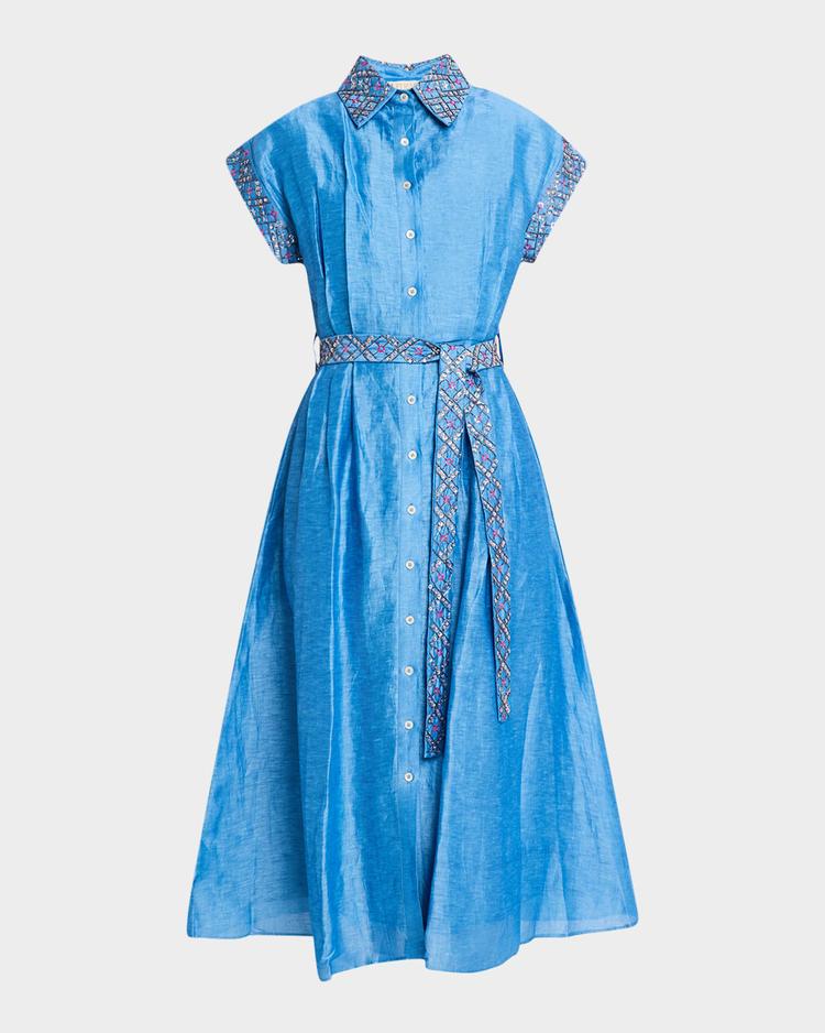 La Fuori Cerulean Pixie Geo Shirtdress