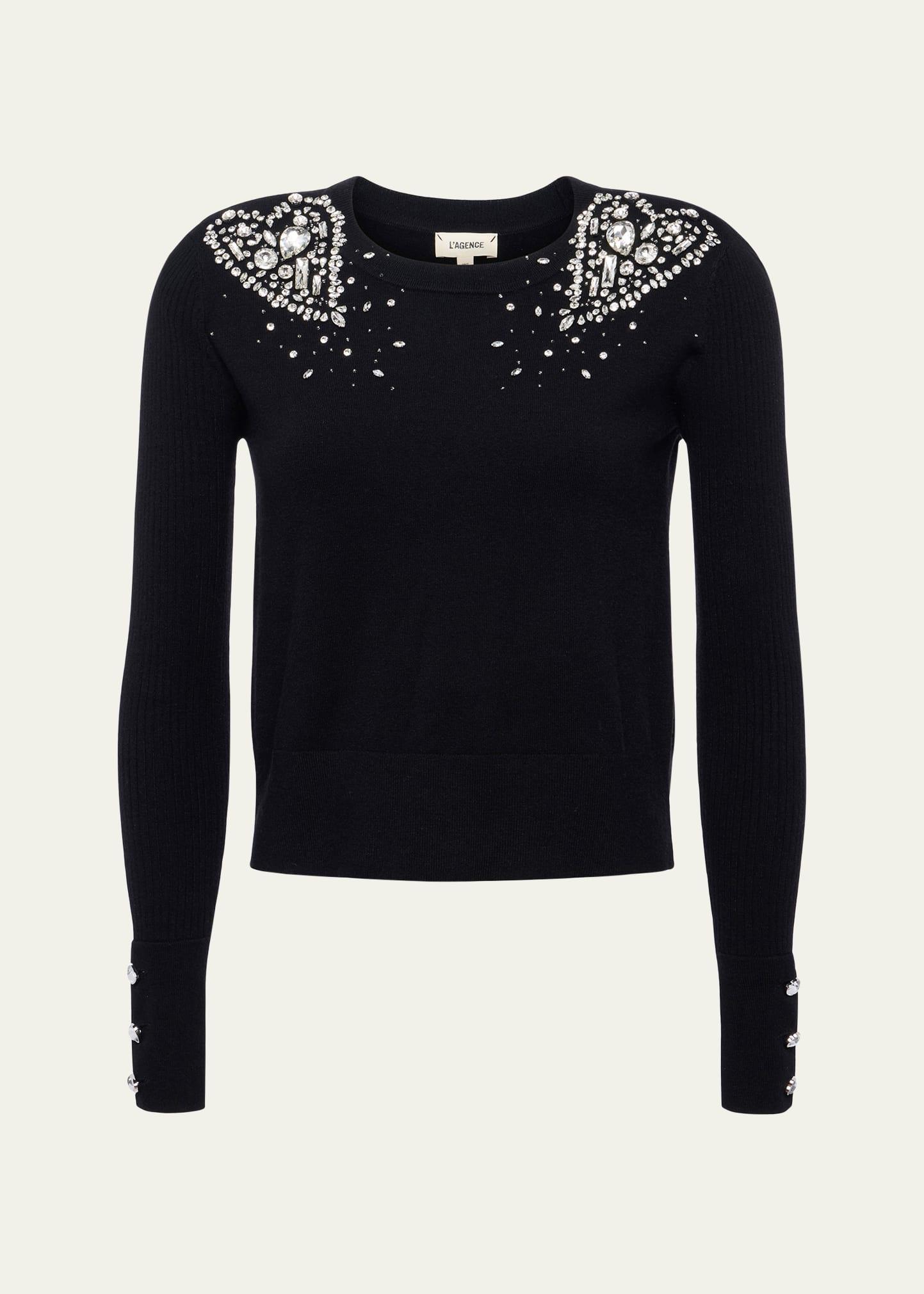 cesca crystal heart cropped top