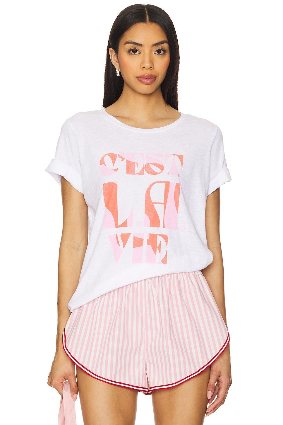 cest la vie rolled sleeve tee