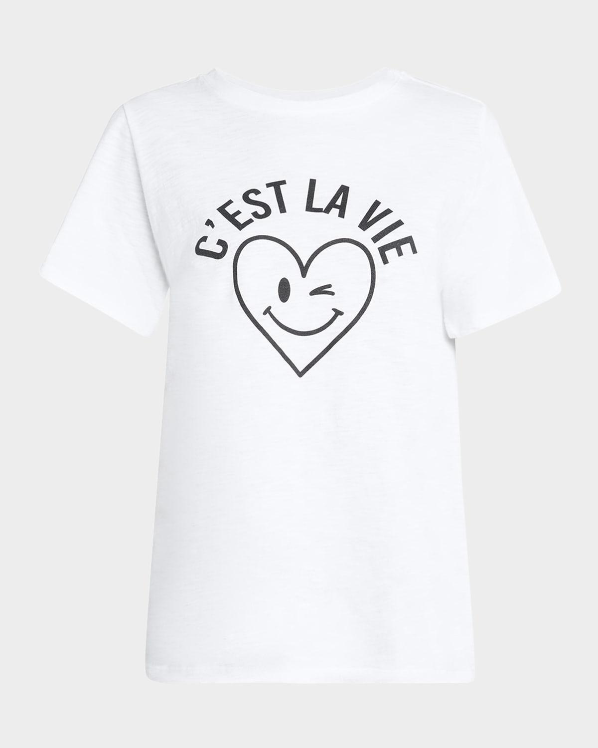 cest la vie smiley crewneck tee