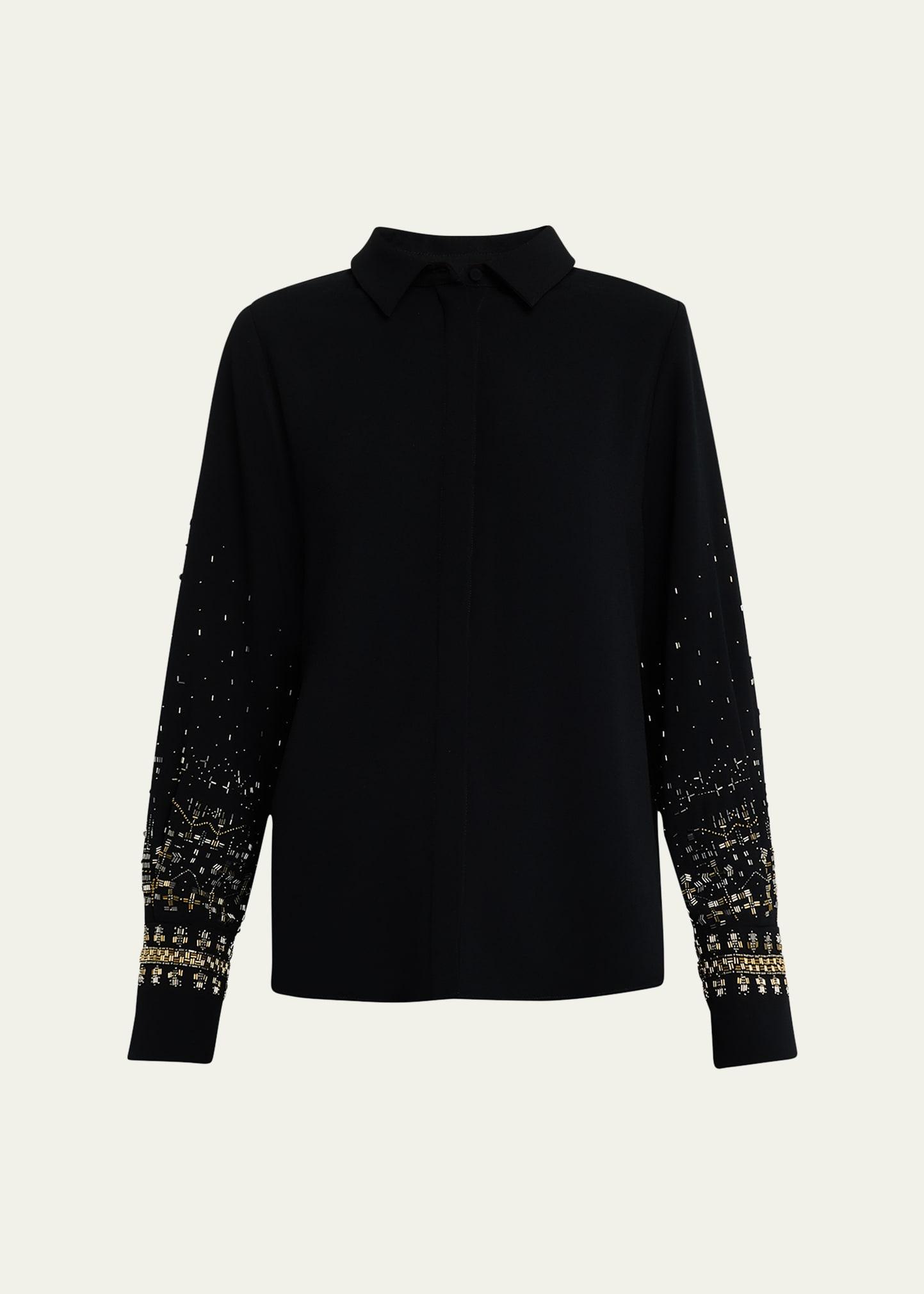 chai beaded satin blouse