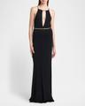 chain cutout sable jersey halter evening dress